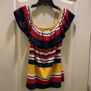 UPS & DOWN Off Shoulder Multi Color Top.